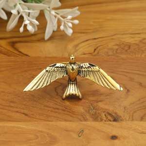 Golden Bird Statement <b>Ring</b> <b>Adjustable</b> Sparrow Minimalist Nature Jewelry Bohemian Handmade for women - Product Image 4