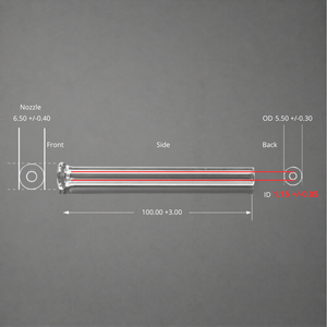 Capillaires en verre G008-05-73-D 5,5x1,15 mm. Capillaires en verre pour la production de fil élastique en caoutchouc, résistants aux acides, Duran - Product Image 1