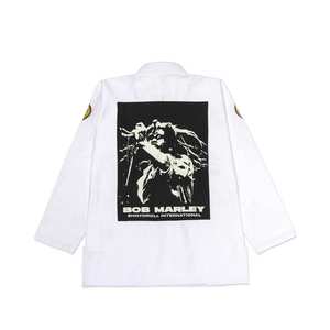 Kimono de Jiu Jitsu Blanco con Tejido Perla y Tejido Dorado (Poliéster/Algodón) para Artes Marciales para Adultos - Product Image 2
