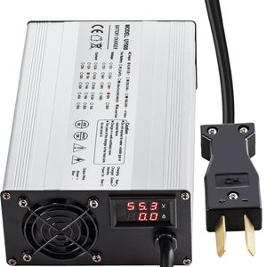 Chargeur électrique pour voiturette de golf 18A 36V, chargeur de batterie LED pour Club Car avec prise fendue et boîtier en aluminium - Product Image 1