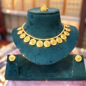 Ensemble de collier de bijoux de mode vintage de Dubaï plaqué or 24 carats boucles d'oreilles bracelets peignes broches en cuivre pour l'Allemagne et la Bulgarie - Product Image 4