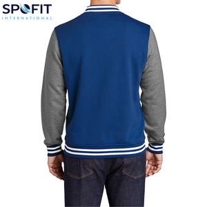 แจ็คเก็ตบอมเบอร์แบบกำหนดเองสำหรับผู้ชาย คุณภาพสูง แจ็คเก็ตวาร์ซิตี้ขายส่งยอดนิยม แจ็คเก็ตเลตเตอร์แมนปักลายแบบกำหนดเอง - Product Image 6