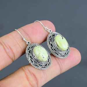 ต่างหูเงินแท้ 925 ชุบทองประดับพลอยเลมอนไครโซเพรส งานแฮนด์เมด เครื่องประดับหรูหราจากธรรมชาติ ของขวัญสำหรับผู้หญิงสำหรับงานปาร์ตี้ - Product Image 4