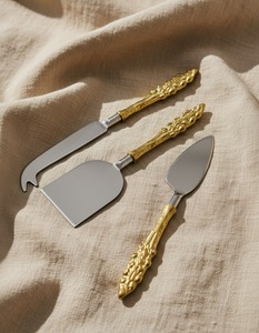 Plateau de service à deux niveaux doré, écologique, réglable, non toxique, fait main, gravé, avec poignées décoratives, pour desserts et gâteaux de fête - Product Image 3