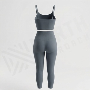 Ensemble de yoga pour femmes, vêtements de fitness, soutien-gorge de sport et leggings, tenue de sport pour la gym, l'entraînement et les exercices, couleur personnalisée - Product Image 2