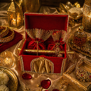 Rangrata BX_001 Velvet Decorative Doli <b>Box</b> <b>Lock</b> Wedding Trousseau Bridal Cosmetic Jewelry Storage Gift Packaging Organizer <b>Box</b> - Product Image 3