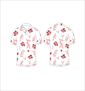 Camisa polo con estampado floral rosa y blanco para hombre, camisa de golf informal de manga corta a la moda de verano - Product Image 6