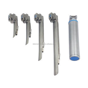 Ensemble de laryngoscope LED de qualité hospitalière, 4 lames droites en acier inoxydable, certifié CE, équipement de diagnostic vétérinaire - Product Image 1