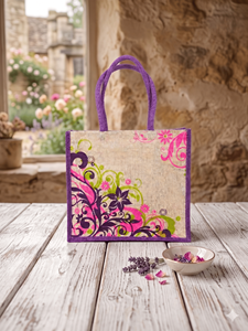 Sacs fourre-tout en jute écologiques en gros, personnalisables avec logo imprimé, sacs de courses réutilisables en toile de jute naturelle avec fermeture éclair et sangle en coton - Product Image 2