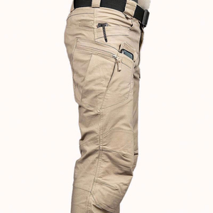 Pantalones Tácticos Cargo para Hombre con Múltiples Bolsillos, Transpirables, Color Oliva, para Senderismo, con Decoración de Botones, Estilo Plano - Product Image 2