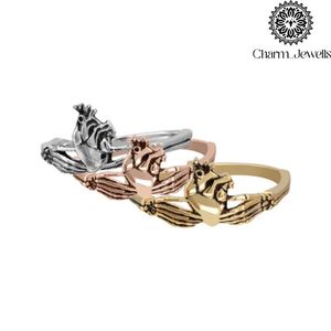 Bague de fiançailles en argent Charm Jewells avec moissanite taille brillant, sertie à griffes, style classique, plaqué or 18 carats pour femme, certifiée IGI - Product Image 5