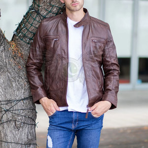 Chaqueta de cuero de moda casual para hombre, de corte relajado y material de primera calidad, colección otoño-invierno, para venta en línea. - Product Image 2