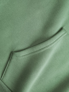Men's Winter Green Hooded Sweatshirt 100% Cotton French Terry Oversized Casual Pocket Custom Printed Front Logo Bangladesh - Product Image 6