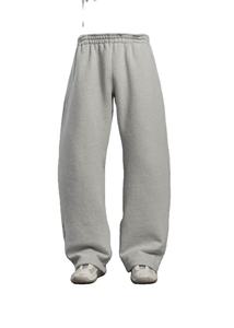 Streetwear Homme Polyester/Coton Léger Gris Polaire Surdimensionné Baggy Jogging Jambe Large Pantalon de Survêtement Empilé Taille Élastique Haute - Product Image 5
