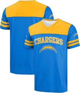 Camiseta Deportiva Personalizada con la Bandera Americana, Azul y Amarilla, Cuello en V, Manga Corta, Logotipo Oficial, Colores del Equipo - Product Image 1