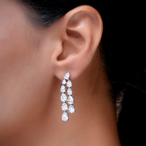 Maravillosos Pendientes de Diamantes de Laboratorio con Corte Pera, Color DEF, Claridad VS VVS, Oro Sólido de 14K y 18K, Pendientes Finos para Novia, Pendientes Colgantes - Product Image 6