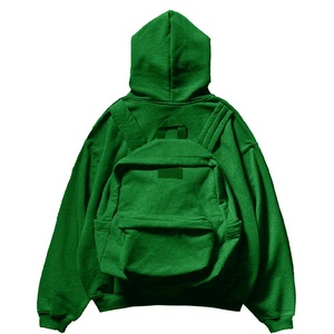 Sac à dos personnalisé Pull à capuche zippé Logo personnalisé Poids lourd 3560 GSM Streetwear Design Hoodies Fabricant - Product Image 1