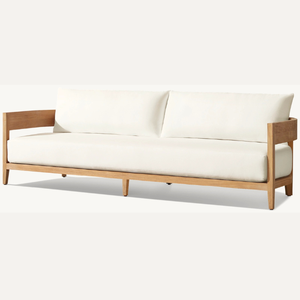 Garden <b>sofa</b> with teak <b>wood</b> <b>frame</b> and soft foam for sitting, modern design, suitable for indoor use, durable - Product Image 3