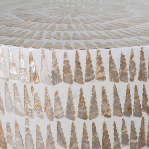 Tabourets cylindriques à motif de tour conique, mosaïque artisanale en nacre, petite table d'appoint pour la décoration du salon et de la chambre - Product Image 2