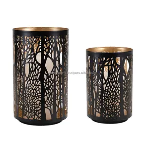 Porte-bougie en métal fait main contemporain, imprimé en typographie, décoration tendance pour la maison, pour Noël, design d'exportation de qualité pour la vente en gros - Product Image 3