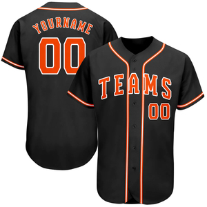 Maillot de baseball/softball unisexe en polyester, imprimé sur mesure, respirant, antibactérien, séchage rapide, 220g, logo brodé sur le devant - Product Image 3