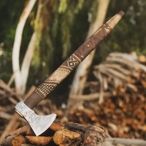 LEGACY BLADES Hacha de Acero al Carbono Forjado para Exteriores, Hacha Tomahawk con Mango de Madera Hecho a Mano, Artesanía Premium, Proveedor OEM ODM - Product Image 1
