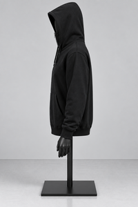 Black Men's <b>Full</b> <b>Zip</b> Hoodie 100% Cotton Fleece Hooded <b>Sweatshirt</b> with Pocket Winter Casual Wear - Product Image 3