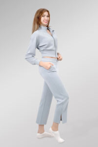 Women's Two-Piece Reversible Athletic Tracksuit Set High-Stretch 100% Cotton <b>Hip</b>-Hop Activewear Eco-Friendly Fleece Lining <b>for</b> - Product Image 3