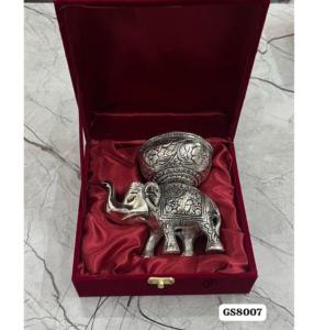Diya de Elefante de Plata Alemana Hecha a Mano de Lujo Jaipurios con Caja de Regalo Roja de Terciopelo, Set Decorativo para Acción de Gracias - Product Image 2