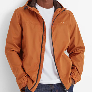 Orange Men's <b>Jackets</b> Lightweight Hooded Windbreaker Water Resistant Casual Outdoor Wear Custom Logo OEM Supplier - Product Image 1