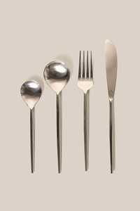 Ensemble de couverts en métal couleur or, acier inoxydable, fourchettes, cuillères, couteaux, 5 pièces, style fin, pour mariage, usage sur table - Product Image 2