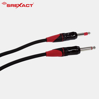 1M Elektrisches Instrumenten-Audiokabel – 6,35mm Mono TS-Stecker mit Roten & Schwarzen Schutzhüllen für Gitarre