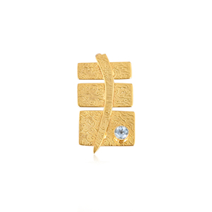 จี้ทองเหลืองชุบทองประดับพลอยไฮโดรโทแพซสีฟ้าสำหรับผู้หญิง - Product Image 1