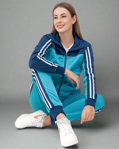 Wholesale Sporty <b>Tracksuit</b> Set Full Sleeve Color Blocking Zipper Closure Side Pockets Breathable Polyester WOMEN <b>Tracksuit</b> - Product Image 2