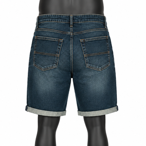 Pantalones Cortos de Mezclilla Cargo Personalizados para Hombre, Ecológicos, con Logotipo Frontal, Corte Medio, Algodón Orgánico, Estilo Urbano, OEM ODM - Product Image 2