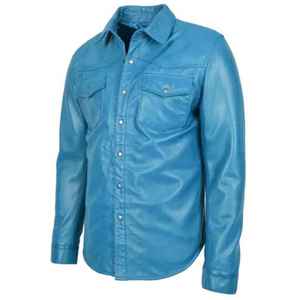 New High Quality Men's Leather <b>Shirt</b> Real Sheep Skin Full Sleeve Breathable Comfortable Fashionable Design long Sleeves - Product Image 6