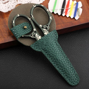 Ciseaux à broder vintage en acier inoxydable avec étui en cuir PU, coupe-fil de précision pour la couture, le point de croix et la broderie - Product Image 4