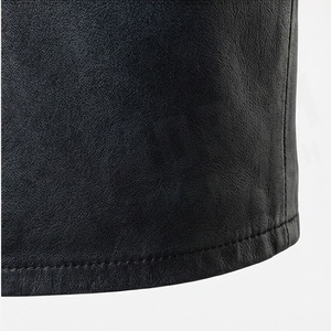 Falda lápiz de cintura alta de piel sintética para mujer, hasta la rodilla, de color sólido con abertura frontal, para todas las estaciones. - Product Image 6