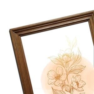 Marco de Fotos Tallado en Madera de Acacia 4x6 al por Mayor |   Tono de Miel Ornamentado - Product Image 1