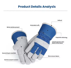 Guantes de Trabajo de Invierno de Cuero Vacuno de Primera Calidad con Logotipo Personalizado al por Mayor, 2 cm de Grosor, Resistentes a la Abrasión - Product Image 6