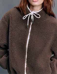 Chaqueta Sherpa Oversize para Mujer, Chaqueta Cálida de Forro Polar para Invierno con Cuello Alto, Chaqueta Casual con Cremallera, Ropa Exterior de Moda Personalizada OEM al por Mayor - Product Image 5