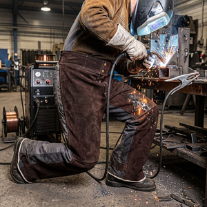 Pantalones de Seguridad Industriales de Cuero Vacuno de Primera Calidad, Resistentes al Vapor, al Fuego y Antiestáticos, con Costuras Soldadas, de Alta Resistencia - Product Image 5