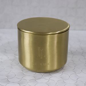 Contenedor de Latón Brillante Personalizado de 16 oz para Velas con Tapa, Nuevos Diseños, Frascos Vacíos Hechos a Mano para Fabricación de Velas, Decoración del Hogar, Lujo - Product Image 5