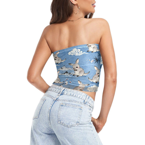 Nuevo diseño moderno de top corto de poliéster sublimado, camiseta sin mangas para mujer, top estético para mujer con OEM personalizado. - Product Image 4