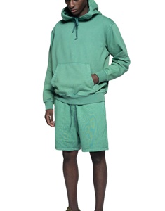 Nouvelle Collection Hiver : Ensemble Short et Haut Homme Personnalisé en Coton Oversize à Manches Longues, Imprimé en Relief, Effet Délavé, en Molleton Bouclette - Product Image 3