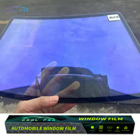 Film solaire adhésif décoratif pour vitres de voiture, effet caméléon, verre décoloré rouge coucher de soleil
