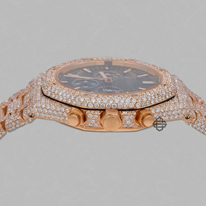 Montre de luxe haut de gamme en acier inoxydable 41 mm, mouvement à quartz ETA 20 mm, qualité inégalée, entièrement sertie de diamants Moissanite, verre - Product Image 3