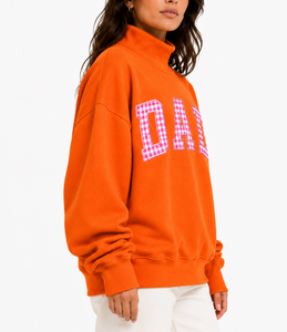 Sudadera Casual Oversize de Algodón con Cuello Alto para Mujer, Bordado Chenille, Estilo Griego, Venta al por Mayor - Product Image 5