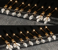 Ensemble de boucles d'oreilles clous en diamant, formes poire, marquise, cerf-volant, bijoux minimalistes pour piercing de cartilage, or massif 10K 14K 18K, pour usage quotidien, cadeau