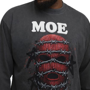 T-shirts pour hommes à manches longues, coupe ample, col rond, style hip-hop, imprimés en relief, streetwear, marque privée, personnalisation OEM - Product Image 1